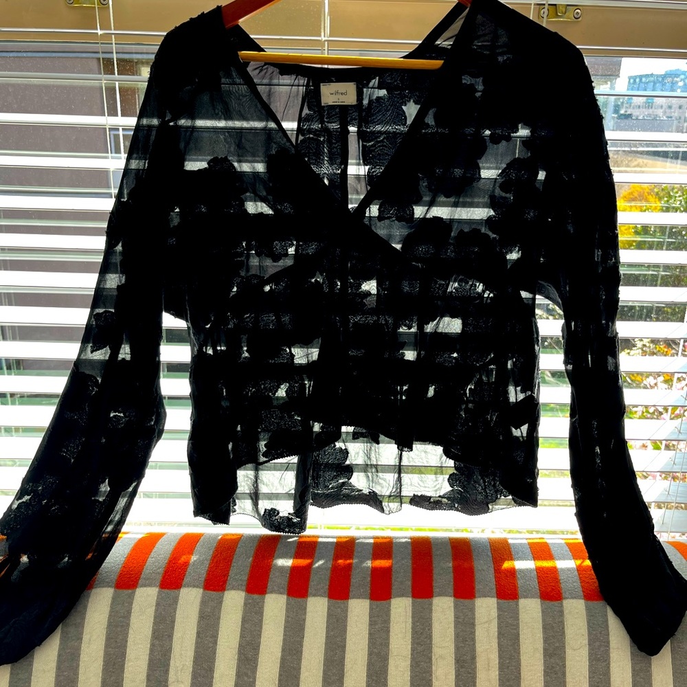 Aritzia Wilfred Sheer Blouse - Size Small